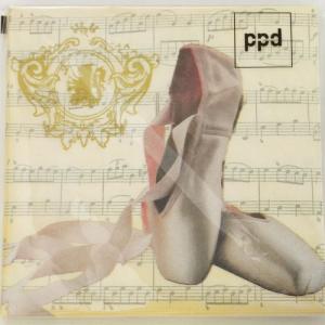 ペーパーナプキン[OK]　コンサートバレーシューズランチサイズ10枚入り　ppd[ドイツ製]トウシューズ・音譜・楽譜