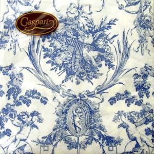 ペーパーナプキン[OK]　ロマンティックトワレ　ブルー10枚入りCaspari[ドイツ製]