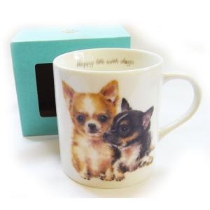 犬食器シリーズ　DOGマグカップ　チワワ[KYOSHINKAKOU]犬雑貨・いぬ・イヌ・キッチン・食器・ギフト｜kaderia