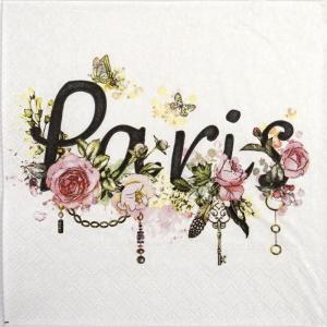 10枚ペーパーナプキン Paris パリフラワーパーティー[Ambiente]アンビエンテ
