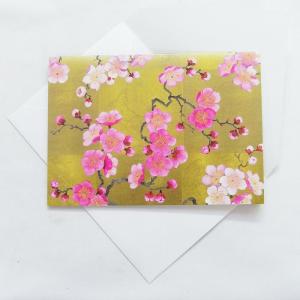 廃番在庫限り　多目的カード　梅の花　by　Karen　Fjord　Kjaersgaard　Caspariグリーティングカード