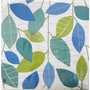 C-258　ペーパーナプキン[OK]ランチサイズ3枚入り　ブルーリーフ　[COLOURFUL