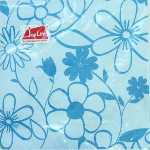 ペーパーナプキン[OK]●カクテルサイズ●ブルーフラワー[Joy　Life]フラワーペーパーナフキン・紙ナプキン・デコパージュ