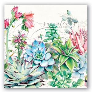 5枚ペーパーナプキン●カクテルサイズ●ピンクカクタスMichel