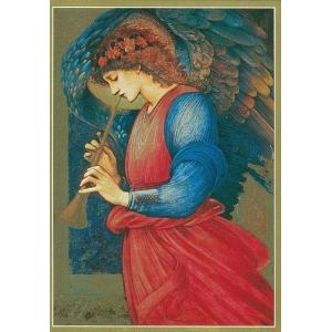 クリスマス＆ニューイヤーカード ラッパ天使 縦型Caspariグリーティングカード