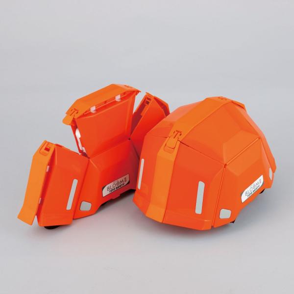 防災ヘルメット 折りたたみ式 収納袋付 災害 安全 薄型 ブルームII ホワイト オレンジ セフティ...