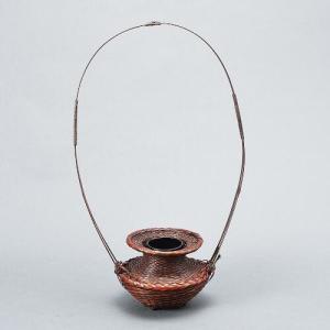 花器 竹 竹器 生け花 染牡丹籠(手付)No.3 : フラワーショップ花 花器 竹 竹器 生け花 染牡丹籠(手付)No.3 : フラワーショップ花