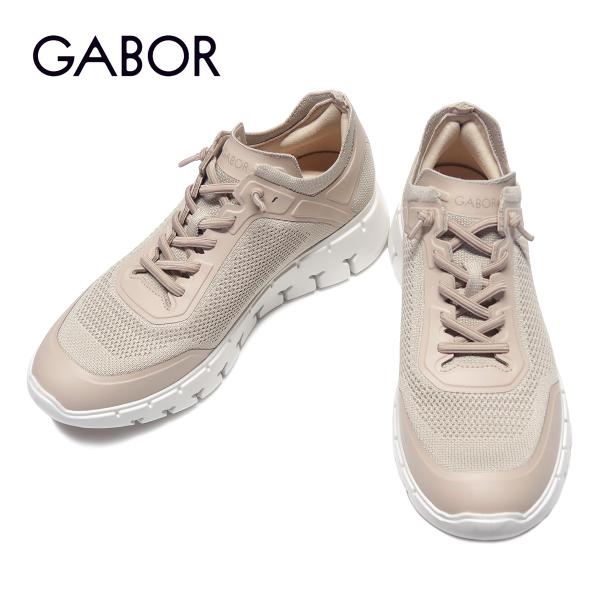 GABOR ガボール FLEXFLEX メッシュ レディース スニーカー ベージュ ゴムひも 832...