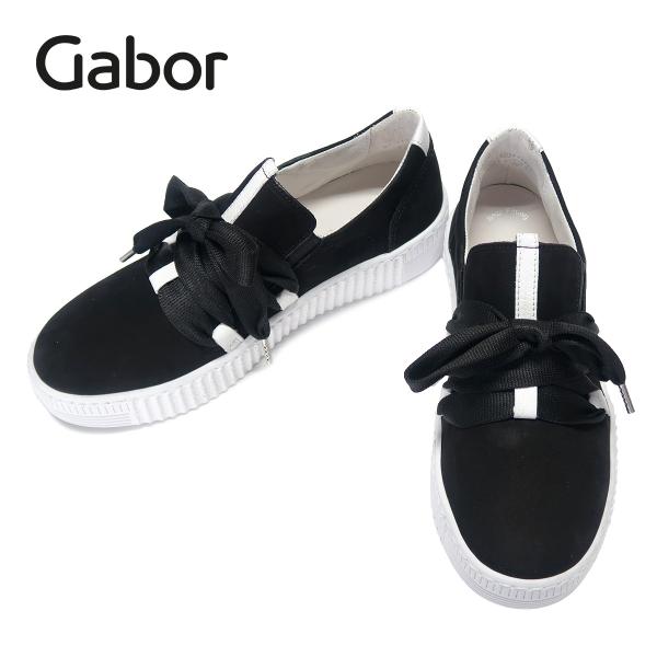 Gabor ガボール リボンデザインスリッポン ブラック 43333-17