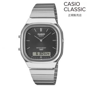 CASIO CLASSIC AQ-240E-1AJFメンズ レディース 腕時計 メタルバンド デュアルタイム ワールドタイム ストップウオッチ