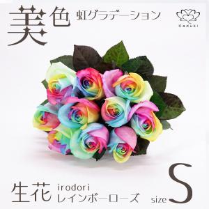 レインボーローズ イロドリ Sサイズ 選べる本数 花束 生花バラ フラワーギフト 安心のメーカー直販 (注文数量１で1本)