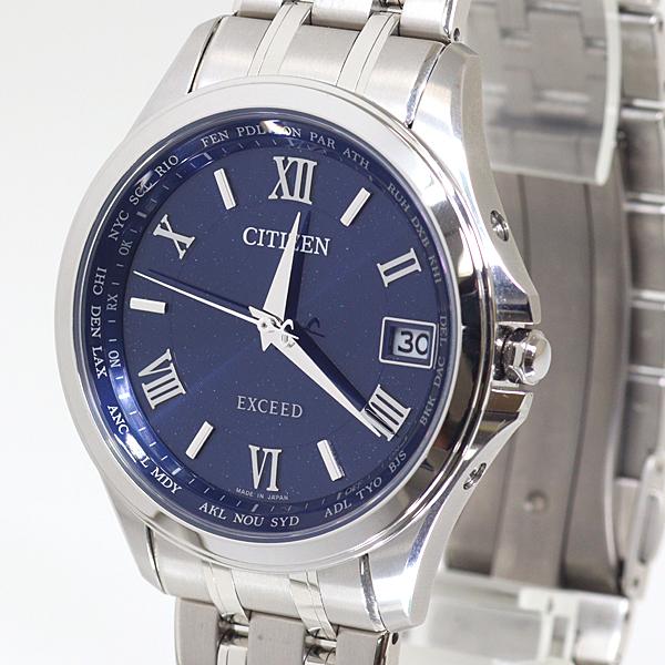 CITIZEN メンズ腕時計 エクシード CB1080-52L 光発電エコ・ドライブ ブルー文字盤 ...