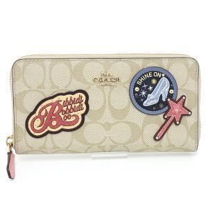 コーチ DISNEY×COACH コラボ シンデレラ アコーディオン ジップアラウンドウォレット C1946 ライトカーキ ベージュ ゴールド金具 未使用品｜kadusaya78