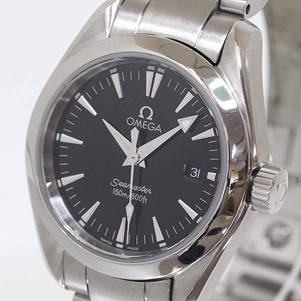 OMEGA オメガ レディース腕時計 シーマスター アクアテラ 2577.50 ブラック文字盤 クォ...