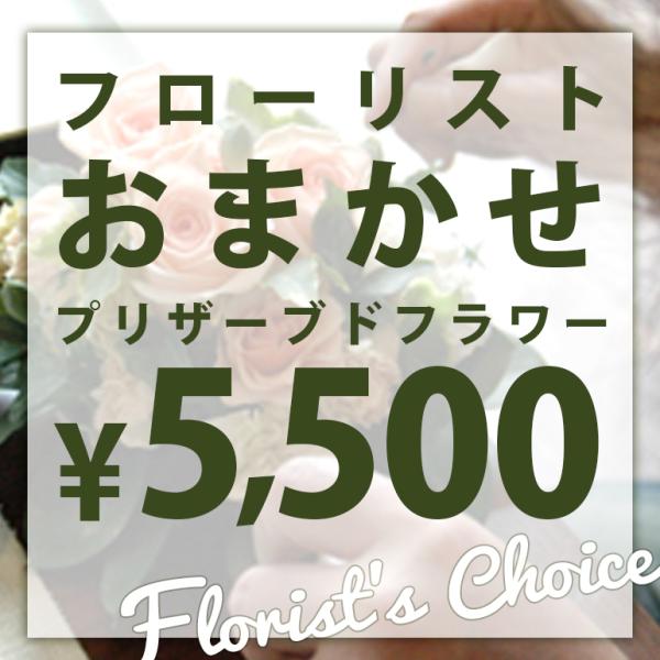 フローリストおまかせプリザーブドアレンジ ご予算5500円 誕生日 贈り物 記念日 母の日 花 プレ...