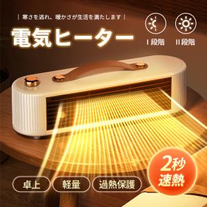 電気ファンヒーター 静音 セラミックファンヒーター  小型暖風機 電気ストーブ セラミックヒーター  小型  800W 電気ヒーター 過熱保護 転倒自動オフ ヒーター