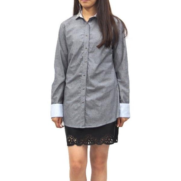 IMPERIAL(インペリアル)エルボーパッチ付きデザインシャツ(サイズM)(グレー)