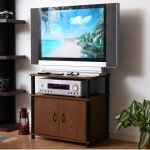 テレビ台 ローボード テレビボード テレビラック TV台 TVラック 収納 ハイタイプ 高い 薄型 小型 小さい 幅60 ブラウン ブラック｜kag