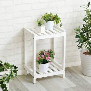 フラワースタンド 木製 北欧 おしゃれ 2段 コンパクト ミニ 花台 花瓶台 鉢置き台 フラワーラック ラック 収納 ガーデニング 園芸 棚 台 花 植物 鉢 ベランダ ウィルマート