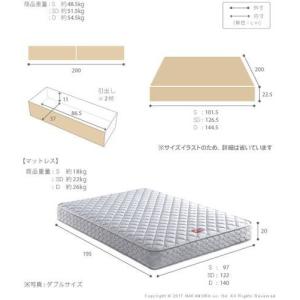 ベッド ダブル フレーム おしゃれ 安い 北欧 2人 親子 引き出し付き マットレス付き 国産 ベッド下収納 大容量 スプリングマットレス 爆安プライス チェスト 収納