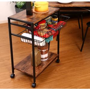 曙工芸製作所 キッチンワゴン ブラウン色 W60 D40 H70 天然木