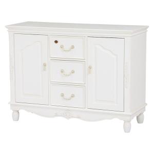 ロココ調 テレビボード ローキャビネット 白家具 アンティーク