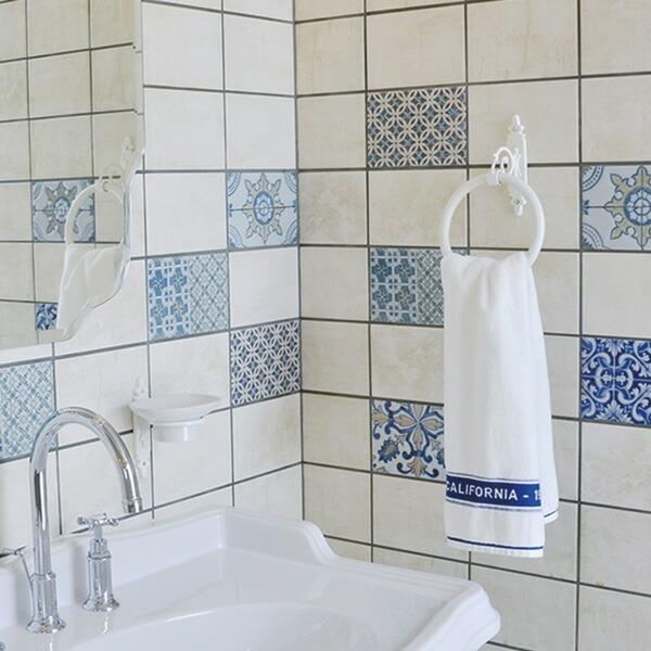 タオルリング 幅16.5cm 白色 ホワイトアンティーク タオル掛け トイレ 洗面所 バスルーム フ...