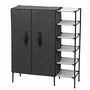 超軽量 クツ箱 シューズボックス 靴箱 下駄箱（不織布）（扉付き）（Lサイズ）：h5276sr-d｜kagami