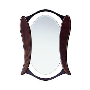 フレームミラー 鏡 ミラー 壁掛け鏡 ウオールミラー（ブラウン 茶色 ダークブラウン）：w550h740-7kg｜kagami
