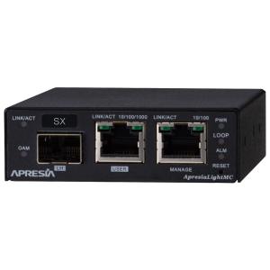 APRESIA Systems ApresiaLightMC-SX SNMP管理機能付メディアコンバーター 10/100/1000M、MMF2芯、最大550m伝送 APLMCSX｜kagasys