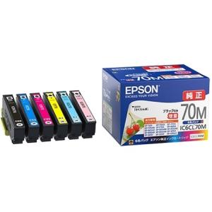 【OKO】EPSON IC6CL70M 増量70M ブラック6個パック他 エプソン（EPSON） 純正 インクカートリッジ IC6CL70M 6色パック