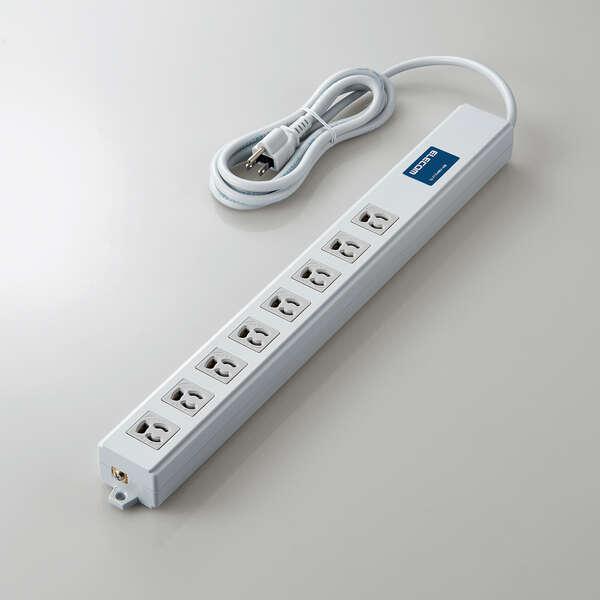 エレコム 法人用タップ/ロング型/3P8個口/2m/抜け止め/一括スイッチ/雷ガード/ノイズフィルタ...