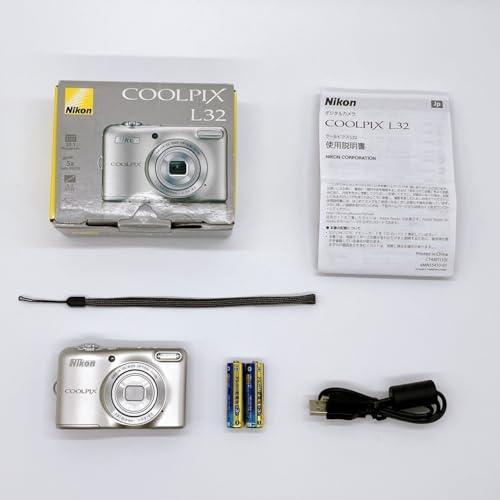 Nikon デジタルカメラ COOLPIX L32 シルバー 光学5倍ズーム 2005万画素 乾電池...