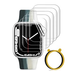 Apple Watch Series7 45mm 画面保護フィルム TPU素材 衝撃吸収 取付簡単 気泡なし 高透過率 指紋防止 透明 アップルウォッチ 7 保護フィルム  5枚セット，45mm