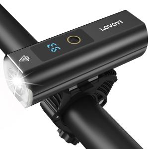 LOVOYI自転車 ライト 防水 USB充電式 大容量5000mAh ヘッドライト ディスプレイ付き LEDロードバイク 1200ルーメ明るい クロス