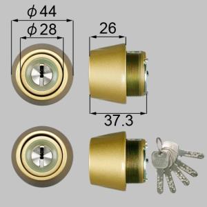 TOSTEM【トステム】 プレナスS MIWA交換用 ＪＮシリンダーセット2個同一　ドア厚33mm用 刻印： ＱＤＤ835 ・ ＱＤＣ18 ・ ＱＤＣ19 ゴールド色｜kagiproshop