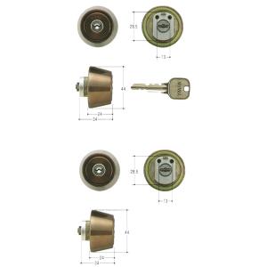 MIWA(美和ロック) U9シリンダー LZ-1 MCY-419 交換 取替え 2個同一セット LZ1 MCY419 セラミックブロンズ色  【送料無料】｜kagiproshop