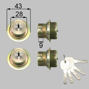 TOSTEM プレナス２ ドア厚33mm MIWA交換用 ＪＮシリンダー (MIWA KABA) 2個同一 刻印： MIWA TE-02 ・ MIWA LE-02 ・ ありません ブラウン色 【送料無料】｜kagiproshop