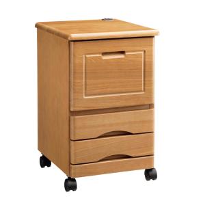 ナイトテーブル キャスター付き コンセント 木...の詳細画像1