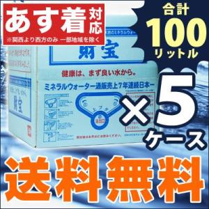 【ボーナスストア +5%】 財宝 温泉 20L 5ケース ミネラルウォーター