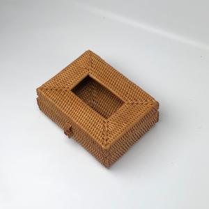 丸型蓋付バスケット アタ雑貨 バリ島 エスニックインテリア 収納かご