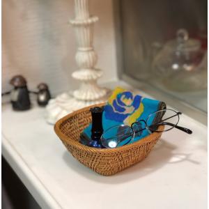 アタ雑貨 網目均一 綺麗 角蓋付バスケット バリ島 エスニック