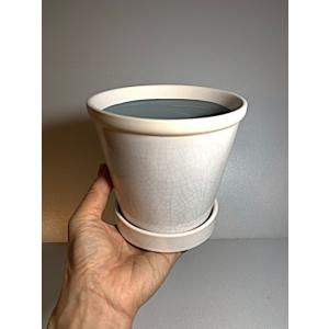 陶器鉢 グロッシーポット ホワイト 4号の詳細画像2