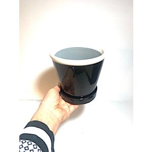 陶器鉢 グロッシーポット ノアール 4号の詳細画像3