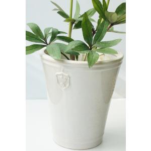 陶器鉢 植木鉢 【白/Mサイズ 5号】 Ros...の詳細画像2
