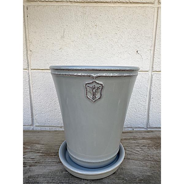 NEW! 陶器鉢 植木鉢 【グレー/Mサイズ ５号】 Rose de Noel Parfaite ク...