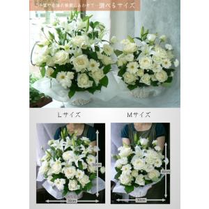 白バラ 献花 命日 お供え 生花アレンジメント...の詳細画像1