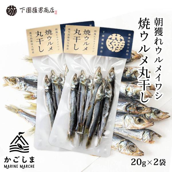 送料無料 [下園薩男商店] 丸干し 朝獲れウルメイワシ 焼ウルメ丸干し 20g×2袋セット/鹿児島/...