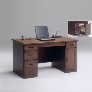 木製大型デスク 引き出し付き 書斎デスク 机 袖机 国産 大川家具 日本製 高級 オフィスデスク