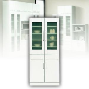 ８０ ダイニングボード 食器棚 ホワイト カップボード 白 キャビネット 北欧